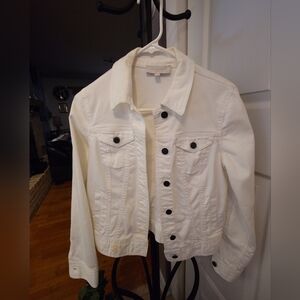 Talbots White Jean Jacket